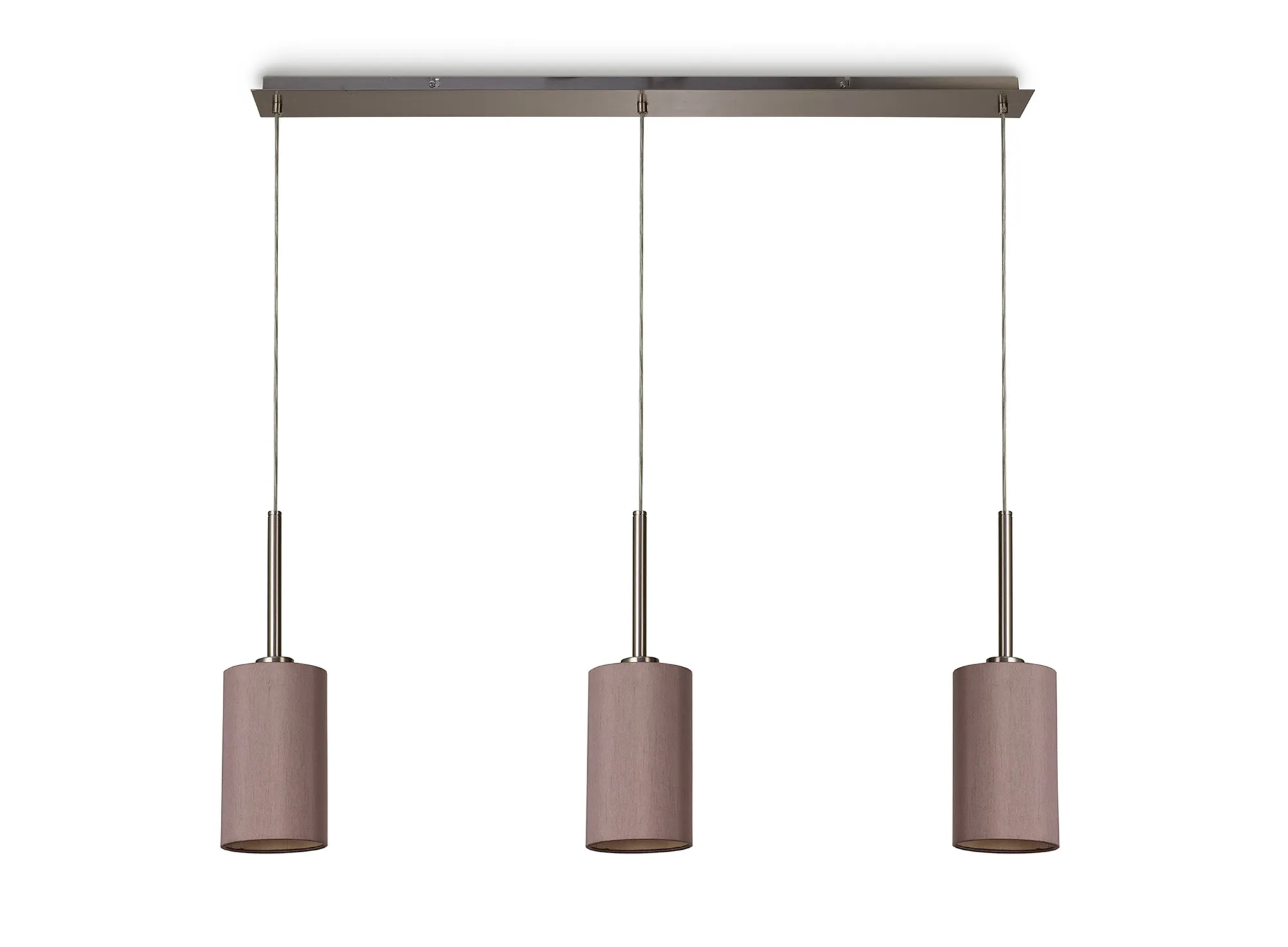 Baymont 12cm Shade 3 Light Pendant Satin Nickel, Taupe/Halo Gold DK0778  Deco Baymont SN TA